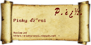Pisky Örsi névjegykártya